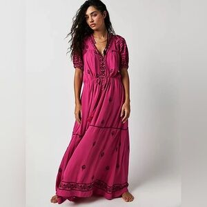 NEW Free People Riley Embroidered Maxi Dress size S